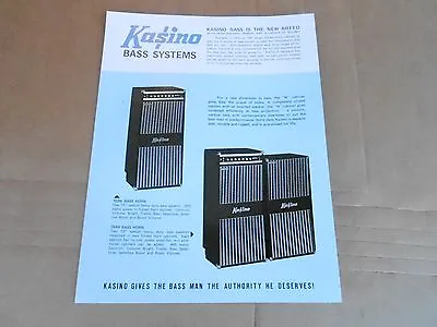 Vintage Ad Sheet #2136 - Kustom Kasino Bass Guitar Amplifiers • $15