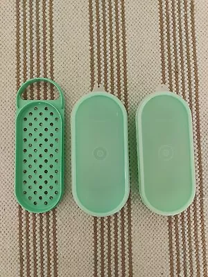 Vintage Tupperware Retro Green Cheese Grater With 2 Containers And 2 Lids • $15