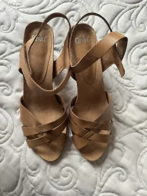 Ladies Caprice Slingback Tan Sandals Size 6.5 • £13.25