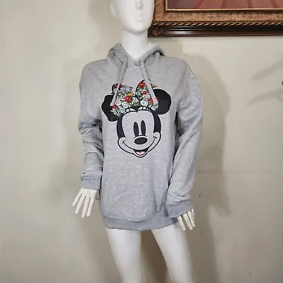 Disney Minnie Mouse Pullover Hoodie Sweatshirt Women's Size L Heather Gray 5 • $29.99