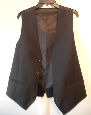 Marc Anthony Men’s Medium Black Suit Vest 4 Button Lined- Wool Shell  • $24.99