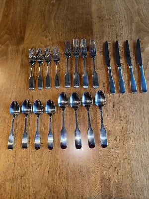 Martha Stewart MSE Stainless Flatware Fiddle Handle 20 Pieces No Damage Serv 4 • $84.99