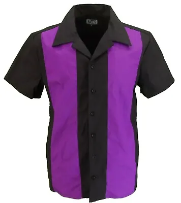 Retro Purple Black Rockabilly Bowling Shirts • £29.99