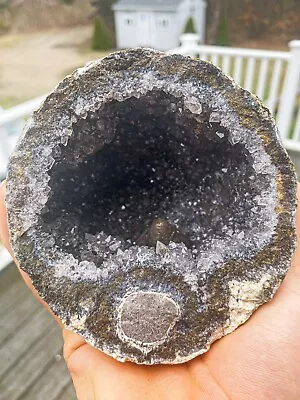 Calcite On Quartz Geode From Las Choyas Chihuahua Mexico • $75