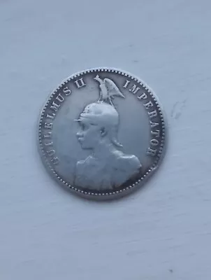 1891 German East Africa Half Rupee 0.917 Silver Wilhelm II Very Fine Grade • £19.99