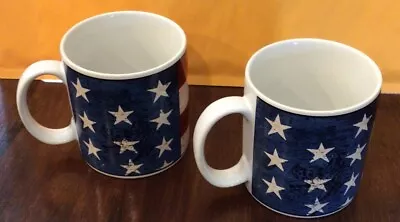 Sakura COLONIAL Patriotic Set Of 2 Coffee Mugs Warren Kimble VGC • $14.99