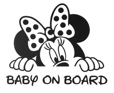 Baby On Board Minnie Mouse Disney Car Body Window Bumper Vinyl Decal Sticker • $3.59