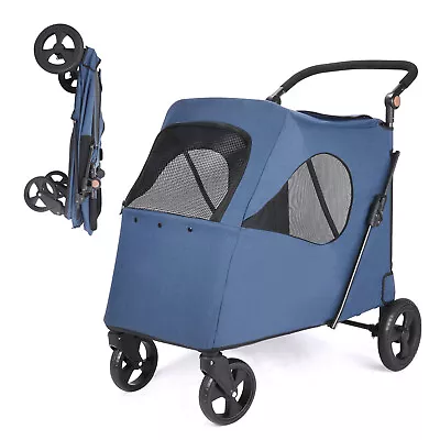 Pet Dog Stroller Jogger For Small Medium Dogs Portable Walking Shop Travel Blue • $99.99