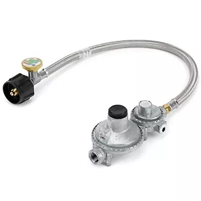 Vertical Two Stage Propane Regulator 20  Rv Propane Pigtail Stainless Steel Brai • $43.94