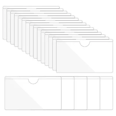 2.4  X 4  Self Adhesive Index Card Pockets 20pcs Plastic Label Holder Clear • $13.37