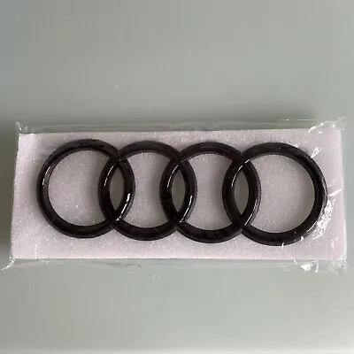 £9.49 • Buy Black Gloss Front Grille Badge Rings Logo Emblem Audi 273mm X 94mm