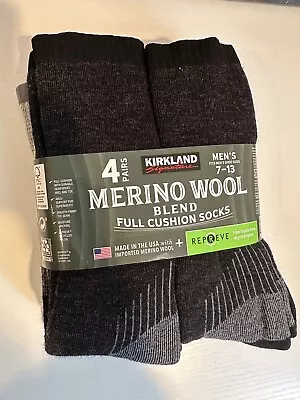 Kirkland Signature Merino Wool Mens 7-13 Outdoor Hiking Trail Socks Full Cushion • $22.49