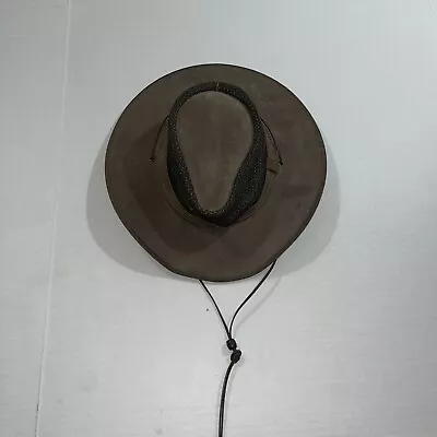 Minnetonka Safari Air Flow Outback Hat Brown Leather Mens Size Small  • $15