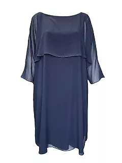 Marina Rinaldi Women's Blue Dieci Zipper Closure Shift Dress NWT • $88.75