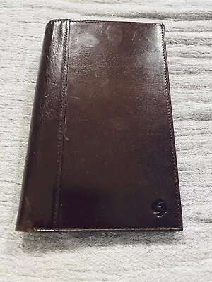 Vintage Samsonite Brown Leather Slim Bi-Fold Passport Credit Card ID Wallet • $14.99