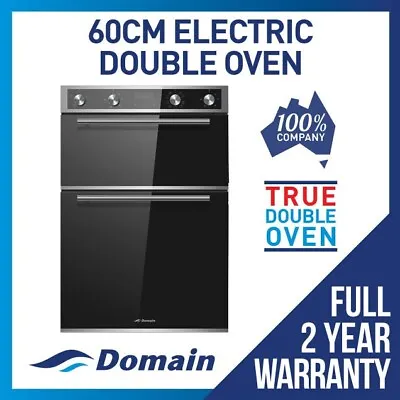 NEW 60cm 8  + 4 FUNCTION DOUBLE ELECTRIC FAN FORCED WALL OVEN DESIGNER LOOK • $969