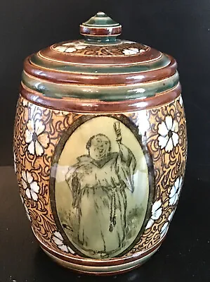 £51 • Buy Rare Antique Doulton Lambeth Tobacco Jar Decorated With Monks Signed Artist KB