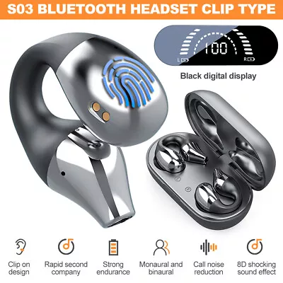 £12.89 • Buy Wireless Bluetooth Earphones Ear Bone Conduction Earring Type Sports Ear Clip UK