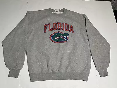 Vintage Y2K Champion Florida Gators Gray Pullover Sweatshirt Sweater Sz L • $15.99