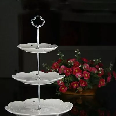 2x Three Tier Cake Plate Stand Set Handle Fitting Hardware Rod Wedding Magic Kit • £11.63