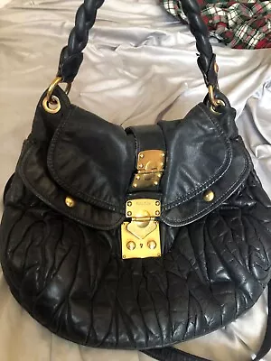 Authentic Black MIU MIU Lambskin Napa Matelasse With Lock And Key.  Gorgeous Bag • $599