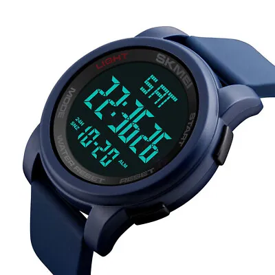 50m Waterproof Extra Large Display Digital Watch Resin Strap Stopwatch Alarm AU • $28.86