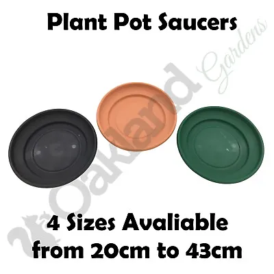 Plant Pot Saucer Round Strong Plastic Base Water Drip Tray Saucers 20 27 32 43cm • £243.95