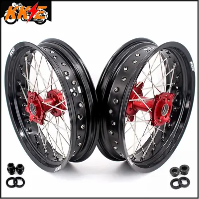 KKE 3.5/4.25*17 Wheels Set Fit Honda CRF250L 2013-2020 Supermoto Motard Rims Red • $659