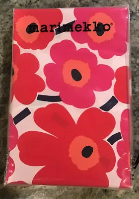 MARIMEKKO Mini Unikko Set Of 2 Standard Pillowcases Red Floral Poppy Print NIP • $39.49