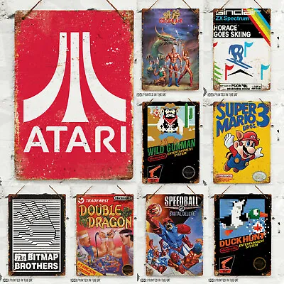 £7.65 • Buy Retro Gamer Collection Metal Wall Sign Games Mancave Arcade Console Pixel Art