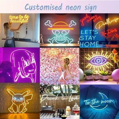 $12 • Buy Custom Led Neon LOGO Sign Customized Name Personalize Bar Light Home Decor Wall