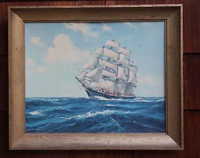 Vintage Clipper Ship At Sea Framed Nautical Art Print Robert Macgregor 1941 • $69.90