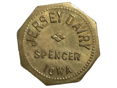 Spencer IA Jersey Dairy G/F One Quart Milk Token • $12