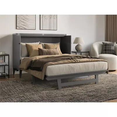 Santa Fe Full Murphy Bed Chest With Mattress & Built-in Charger In Gray • $1201.18