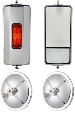 $137.56 • Buy Universal West Coast Heated Lighted Mirrors And 8.5  Convex Truck Mirrors