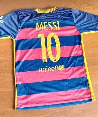 Messi Barca Kids High-detail Replica T-Shirt Kids YXL 23.5x16 Inch • $25