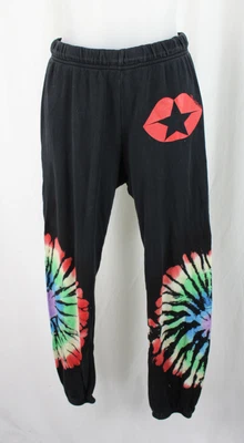 $39 • Buy Lauren Moshi Women's Black Graphic Print Tie Dye Jogger Sweatpant Size S