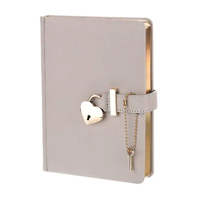 B6 Diary With Lock And Key 1pcs Journal With Lock Cute Heart Lock Grey • $34.62