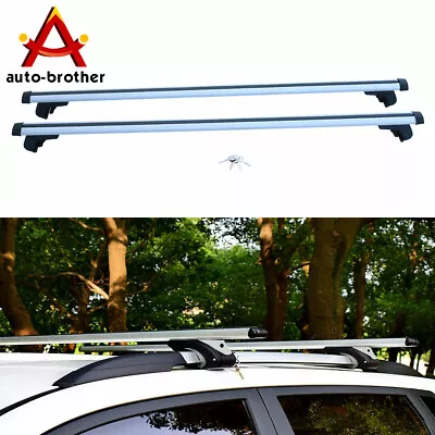 $55.97 • Buy Car Top Cross Bar Crossbar Roof Rack Pair 53'' Fit For Cargo Luggage Aluminum