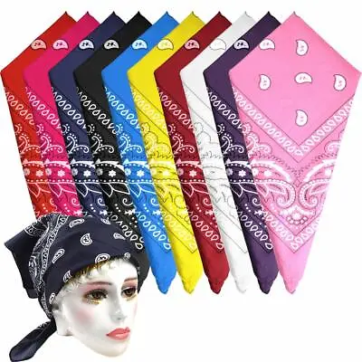 Women Fashion Paisley Bandana Square Head Scarf Neck Scarf Headwear-0ne Pack • £1.90