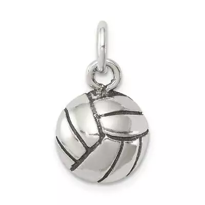 Sterling Silver Antiqued Volleyball Charm 0.5 X 0.9 In • $15.08