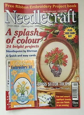 Needlecraft Mag (Jan 1997) No 69 Incl. Ribbon Embroidery Kit And Project Book • £2.30