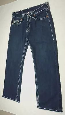 Used TRUE RELIGION Bobby Super T Jeans (Mens) Indigo THICK STITCH! 36x30 • $39.50