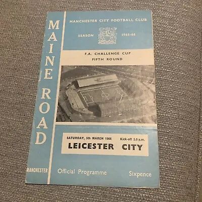 FA Cup 5th Rd Man City V Leicester 5.3.1966 • £0.99