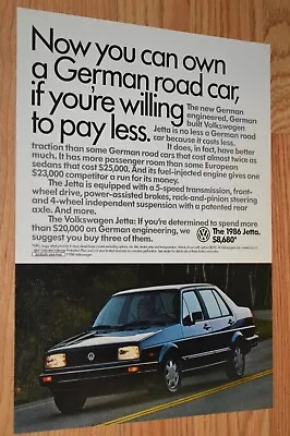 ★1986 Vw Jetta Original Vintage Advertisement Print Ad 86 • $9.99