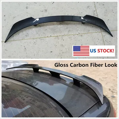 Glossy Carbon Fiber Look GT Style Sedan Sport Car Rear Top Modified Wing Spoiler • $128.14