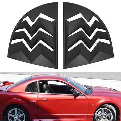 Matte Black Side Window Louver Quarter Scoop GT Lambo For 1999-2004 Ford Mustang • $40.60