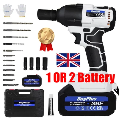 £62.81 • Buy 1/2'' Brushless Impact Wrench Rattle Cordless Gun Replacement W/ 1 Or 2 Battery