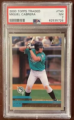 2000 Topps Traded Miguel Cabrera Rookie RC #T40 PSA 7 Near Mint Florida Marlins  • $64.99