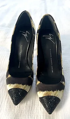 Giuseppe Zanotti Women's Tiger Black Rhinestone Stiletto High Heel Pumps 37.5 7 • $49.99